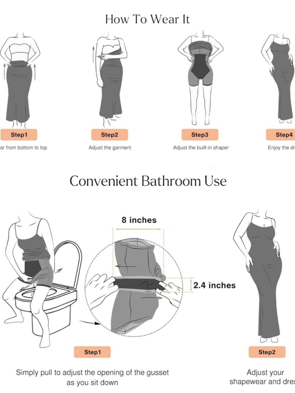 Popilush Shapewear Bodycon Dress #1339 - Picture 9 of 11